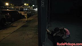 Petite glasses teen, wanna see her suck and ride outside?