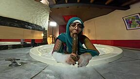 Mia Niqab's jacuzzi pussy-to-mouth ride with rough doggystyle ass shaking