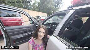 lana rhoades test drives cop's thick cock in car!!