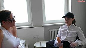 Skinny travesty slut, wanna watch me pound this big-titted milf raw? Massive tits bounce hard!