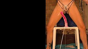 young petite teen creams hard on oiled bdsm dildo machine 💦 lola spice squirts everywhere 😩