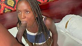 CRAZY AFRICAN BITCH Bends For BIG BLACK COCK CREAMPIE In Full Shaved Pussy Video!