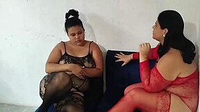 big ass stepmom tries lesbian lick and scissoring with busty stepdaughter for first time