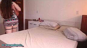 young latina couple sneaks sex during family lunch real homemade