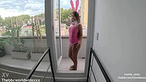 dude latina teen's easter egg hunt turns into bbc creampie gym pounding adventure