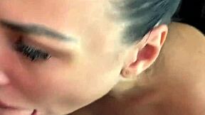 Buddy Fucks Cute Brunette On Kitchen Counter Swallows Cum!