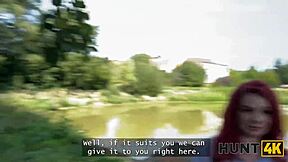 Busty Redhead Lures Stranger For Outdoor Fuck Right In Front Of Boyfriend