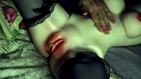 i finger my oiled fuck doll pussy closeup till she gapes wide