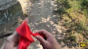 Busty Redhead Lures Stranger For Outdoor Fuck Right In Front Of Boyfriend