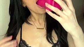 playful brunette teen dildos her horny pussy to squirt orgasm pov webcam 🔥💦