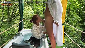 Receptionist Bathes Then Sucks Client Cock in Heels!