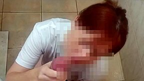 Redhead Teen Catches Cousin Jerking in Shower and Helps Bareback