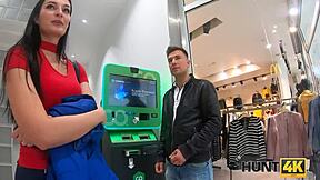 Impressive model begs for bitcoin pounding from hunter outdoors?