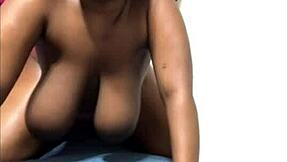 Curvy black teen rides huge dildo squirting wildly!