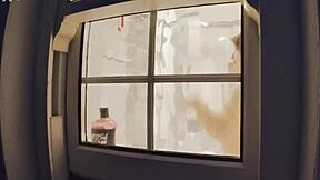 watching plump neighbor shower gets me dripping wet