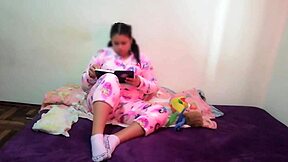 Horniest stepsis caught masturbating begs to suck cock and swallow cum