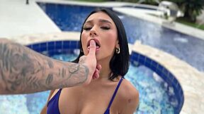 Liz Mendez Poolside Bent Over Big Cock Doggystyle