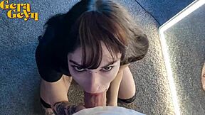 Horny Alternative Girl Deepthroats in Intense Face Fuck