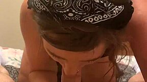 REAL HOOKER deepthroats balls then swallows all customer cum