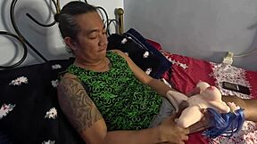 christmas eve sex doll surprise goes so wrong 😩 big pussy creampie mess!