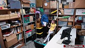 petite teen shoplifter fucked hard in lingerie then released