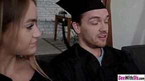 stepsis bounces petite ass on bros cock post-grad