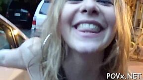 Petite 18 Yo Teen Slut Sucks and Fucks Huge Cock Hardcore