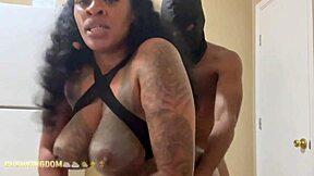 thick big booty chick slips into lingerie then bends over for doggystyle pounding