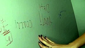 wanna see nympho blonde gag on bbc thru gloryhole toilet?