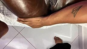 curvy ebony neighbor in red panties squirts on huge cock part 2