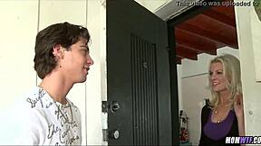 gorgeous blonde milf hairdresser so horny fer young cock!!