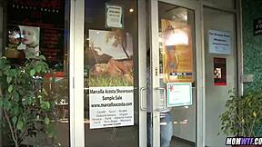 gorgeous blonde milf hairdresser so horny fer young cock!!