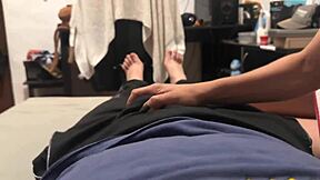 Desperate teen fucks stepbro hard alone creampies his full load down throat