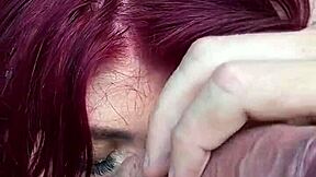 omg petite redhead slut... rough sex ends with real orgasm and CUMSHOT on her pretty face!!
