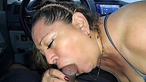 Stepmom's Car Blowjob: Curvy Latina MILF Swallows Eagerly