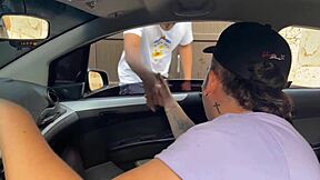 Colombian BBW Uber Driver Deepthroats Fat Cock in Public Car Blowjob Sara Films