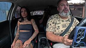 Nick niquita bares juicy ass in belem car for bareback anal creampie ride