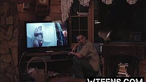 Petite Blonde Creampied Rough in Haunted House Shower by Freaky Cock