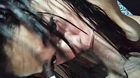 Young cheating wife sucks my huge cock on camera before creampie pounding?