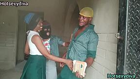 A naughty schoolboy joins two college girls for a steamy threesome encounter in dorm room antics