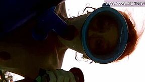 Minnie manga SUCKS dildo underwater in sexy bikini pool play!