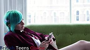 hot british alt teen student fingers pussy in lingerie til she squirts hard