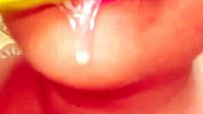 Chubby Indian milf gags on monster cock face fuck cumshot