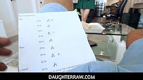 Teens Angel Youngs and Avery Moon Compete for Stepdad's Deepthroat Attention