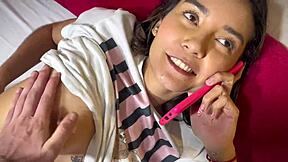 Friend pounds me hard during boyfriend call