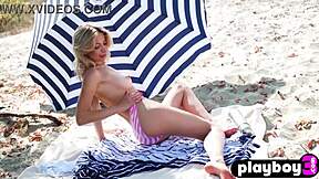 blonde teen eva tali strips lingerie outdoors exposing perfect tits