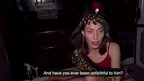 petite latina brunette deepthroats big cock after public van pickup?