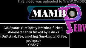 Gih's cute Brazilian ass gaped by 3 monster cocks in DAP anal dry!