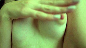 playing with my small perky nipples up close 😊