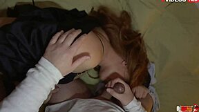 Fresh cum load for stepmom's mouth after pounding her wet pussy